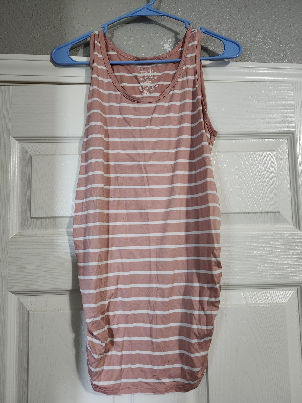 Striped Pink Maternity Tank Top- Sleeveless Casual Dress